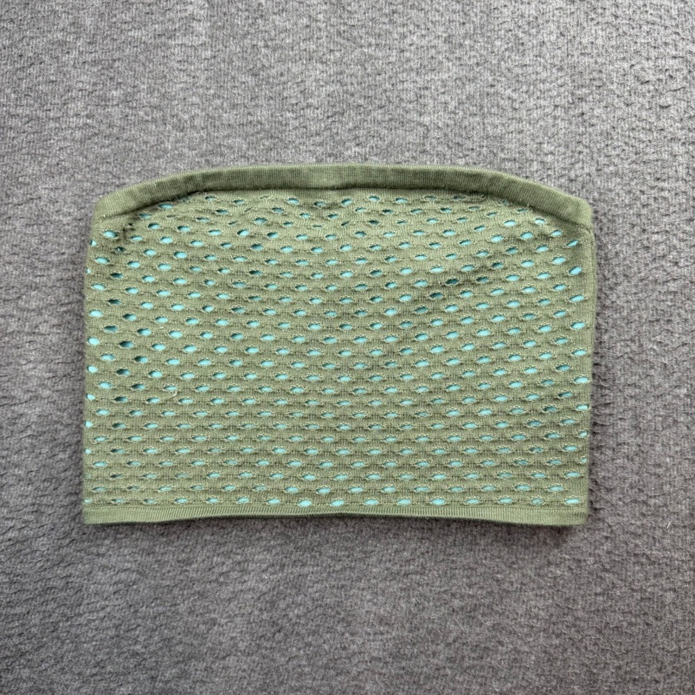 Aerie Tube Top Women's Size M Green Blue Mesh Layered‎ Knit Bandeau Strapless